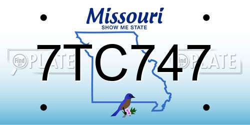 7TC747 Missouri License Plate