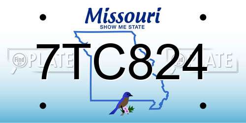 7TC824 Missouri License Plate