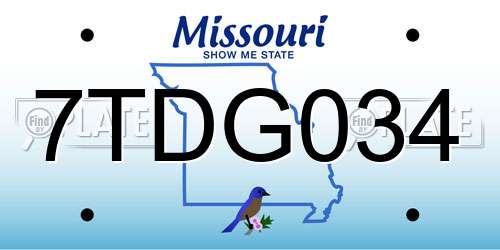 7TDG034 Missouri License Plate