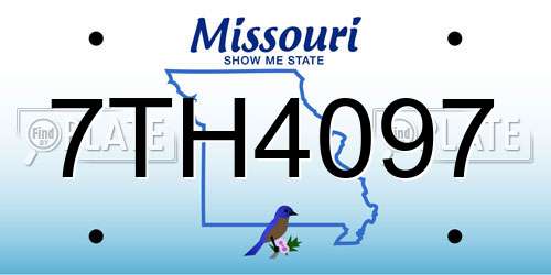 7TH4097 Missouri License Plate