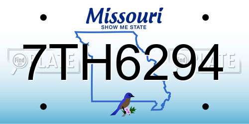 7TH6294 Missouri License Plate