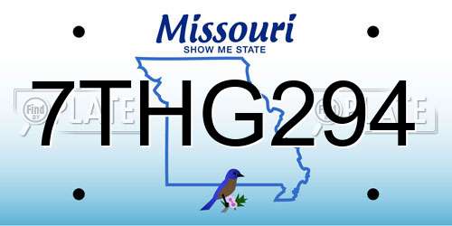 7THG294 Missouri License Plate