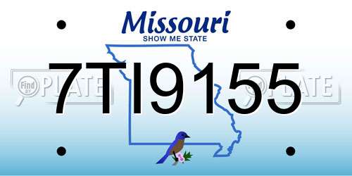 7TI9155 Missouri License Plate