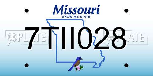 7TII028 Missouri License Plate