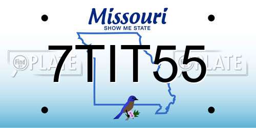 7TIT55 Missouri License Plate