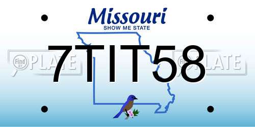 7TIT58 Missouri License Plate