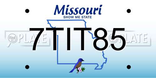 7TIT85 Missouri License Plate