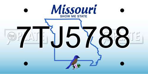 7TJ5788 Missouri License Plate
