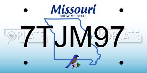 7TJM97 Missouri License Plate