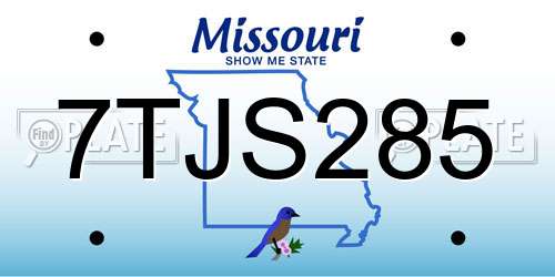 7TJS285 Missouri License Plate