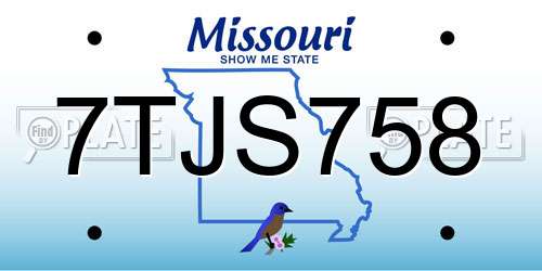 7TJS758 Missouri License Plate