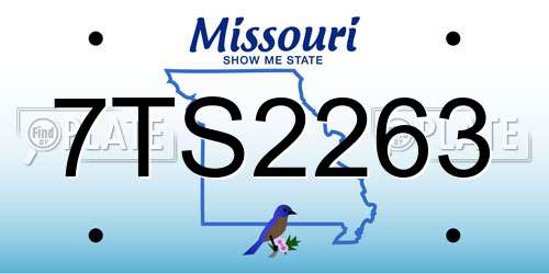 7TS2263 Missouri License Plate