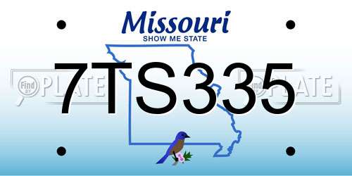 7TS335 Missouri License Plate