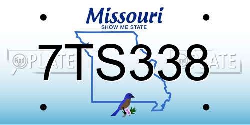 7TS338 Missouri License Plate