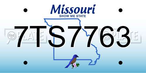 7TS7763 Missouri License Plate