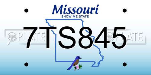 7TS845 Missouri License Plate