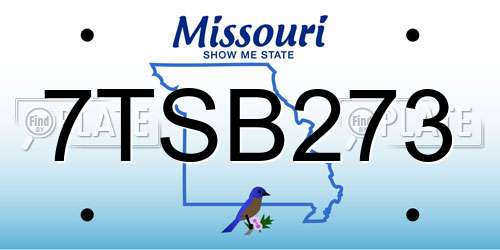 7TSB273 Missouri License Plate