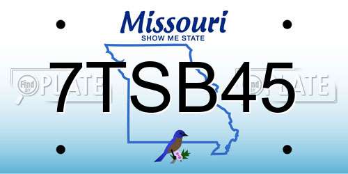 7TSB45 Missouri License Plate