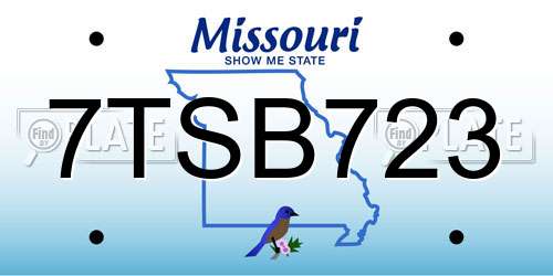 7TSB723 Missouri License Plate
