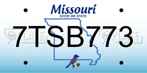 7TSB773 Missouri License Plate