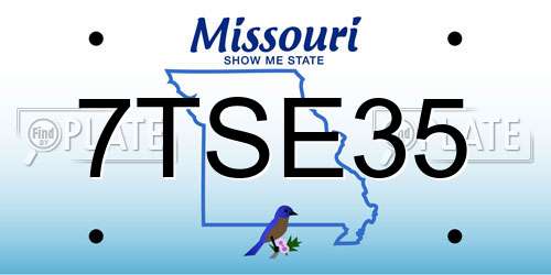 7TSE35 Missouri License Plate