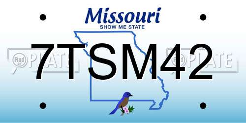 7TSM42 Missouri License Plate