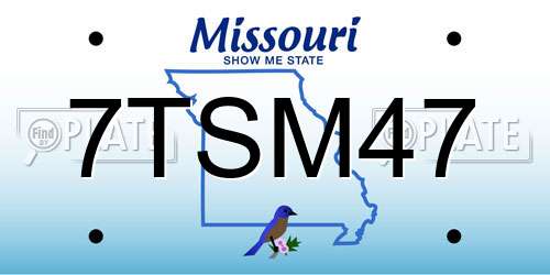 7TSM47 Missouri License Plate