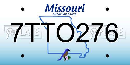 7TTO276 Missouri License Plate