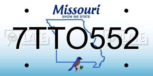 7TTO552 Missouri License Plate