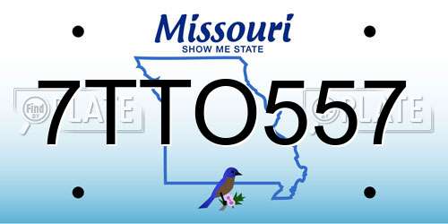 7TTO557 Missouri License Plate