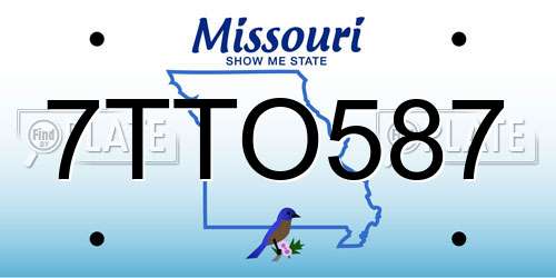7TTO587 Missouri License Plate
