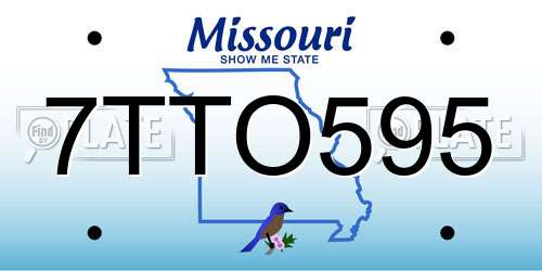 7TTO595 Missouri License Plate