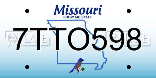 7TTO598 Missouri License Plate