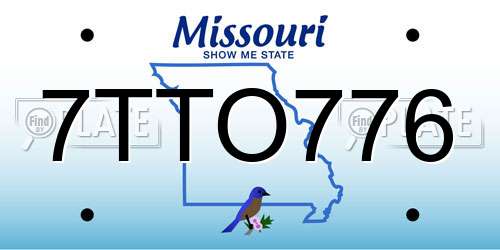 7TTO776 Missouri License Plate