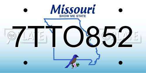 7TTO852 Missouri License Plate