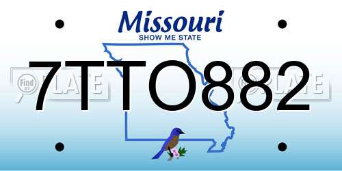 7TTO882 Missouri License Plate