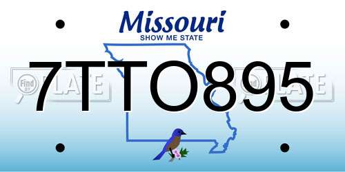 7TTO895 Missouri License Plate