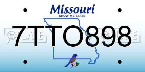 7TTO898 Missouri License Plate