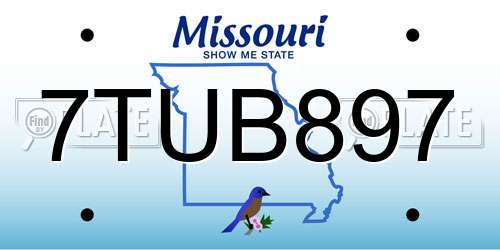 7TUB897 Missouri License Plate