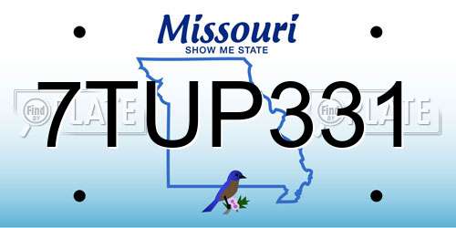 7TUP331 Missouri License Plate