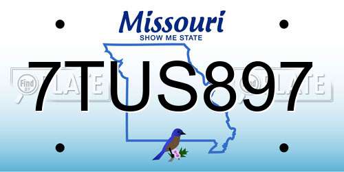 7TUS897 Missouri License Plate