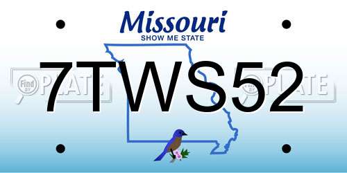 7TWS52 Missouri License Plate