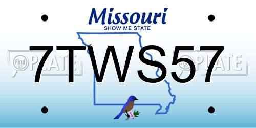 7TWS57 Missouri License Plate