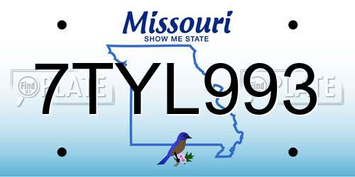 7TYL993 Missouri License Plate
