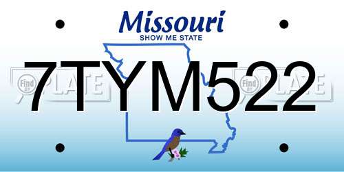 7TYM522 Missouri License Plate