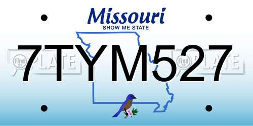 7TYM527 Missouri License Plate