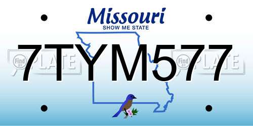 7TYM577 Missouri License Plate