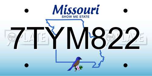 7TYM822 Missouri License Plate