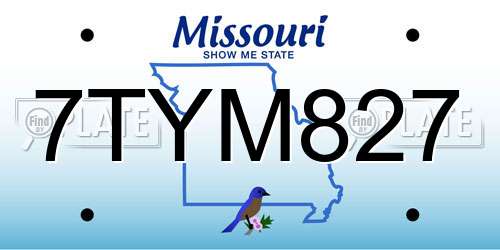 7TYM827 Missouri License Plate