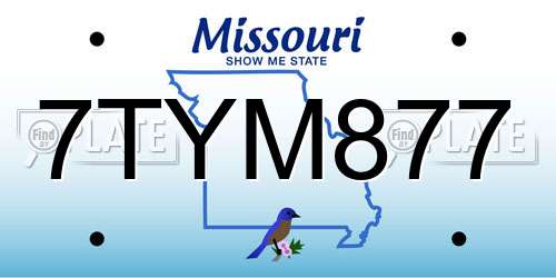 7TYM877 Missouri License Plate